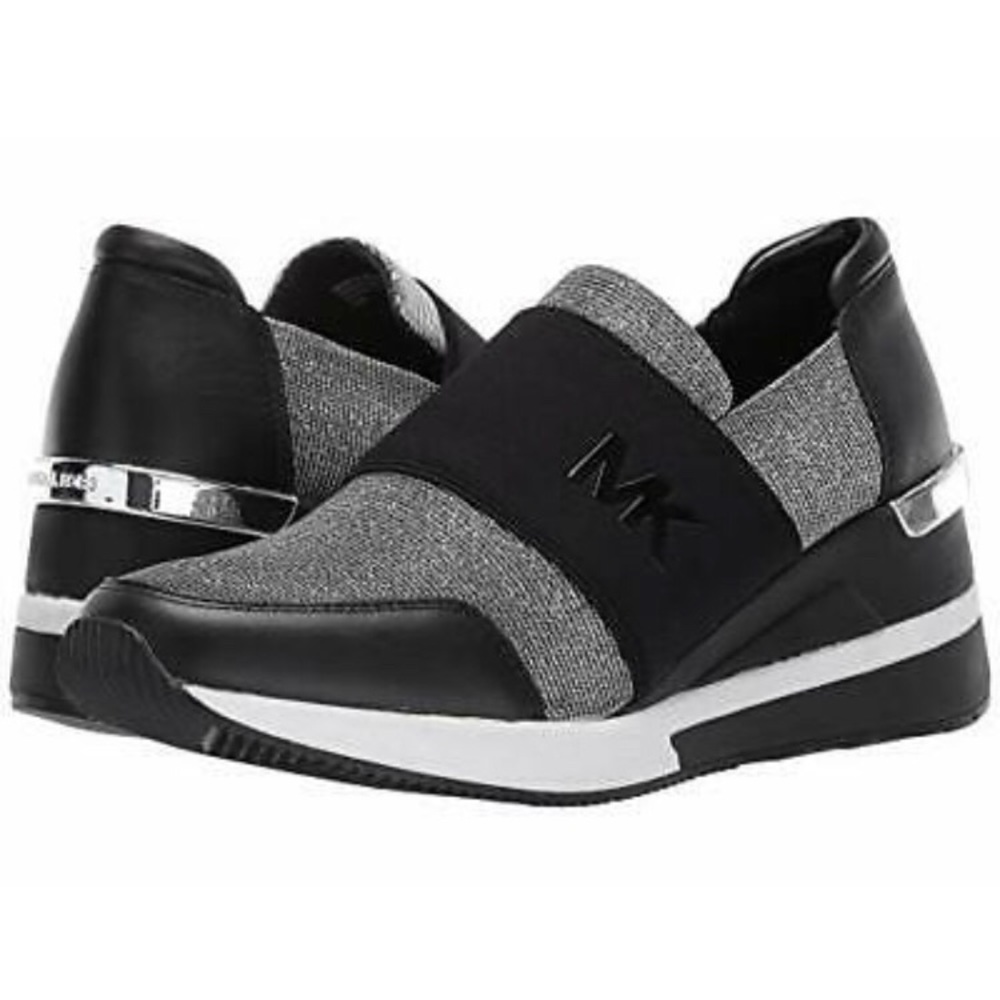 Michael Kors Women’s Felix Trainer, Black/Silver